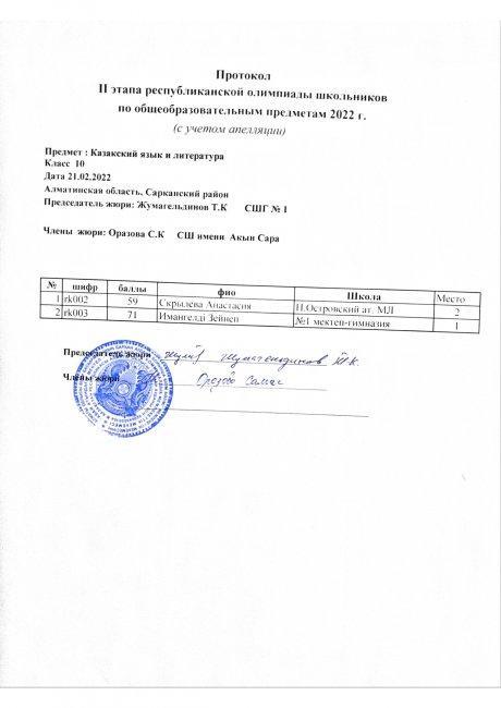 протокол 10 кл.каз.язык в рус.классах с уч.апелляции